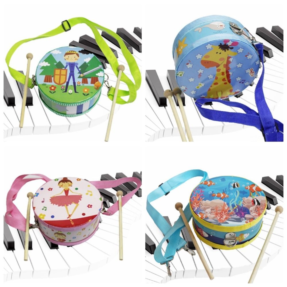 Drewniany bębenek dla dzieci,  – Musical Instrument With Hand recenzja i cena